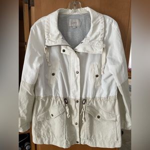 Ann Taylor The Loft linen blend spring jacket. Petite Medium. Lots of pockets.